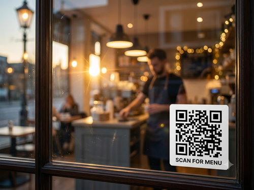 Custom QR Code Stickers – Scannable Vinyl Labels for Business